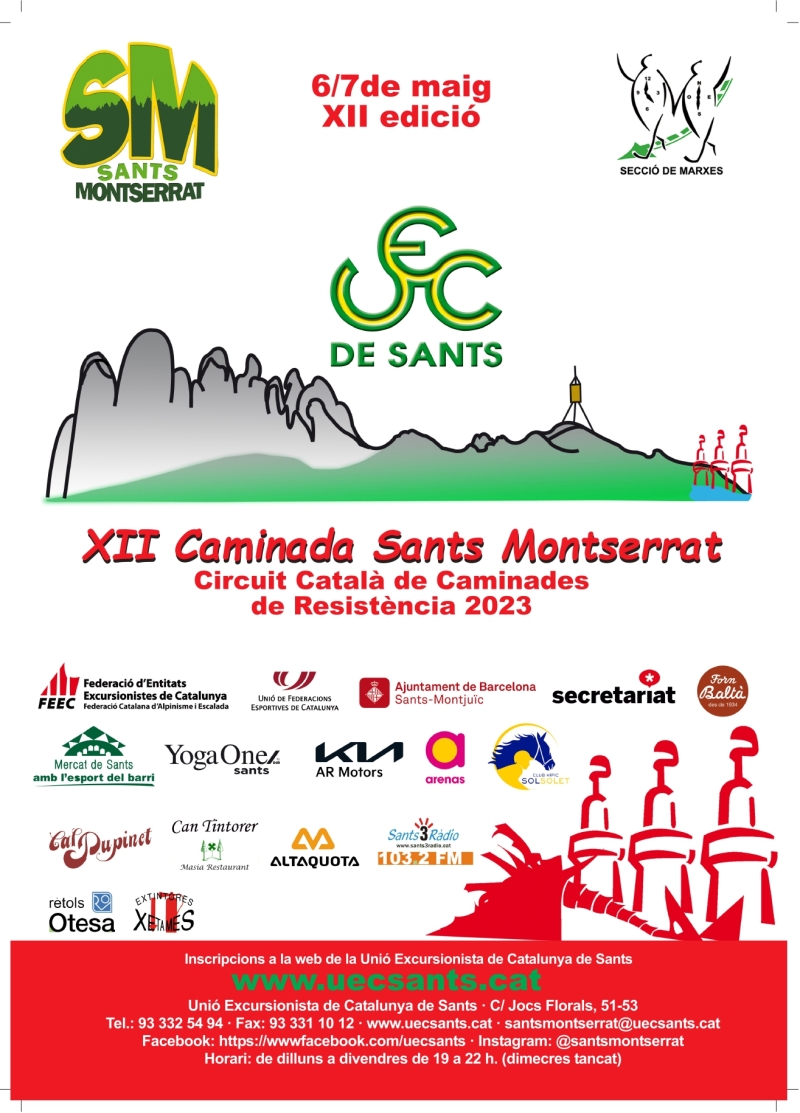 XII CAMINADA SANTS - MONTSERRAT - Inscriu-te