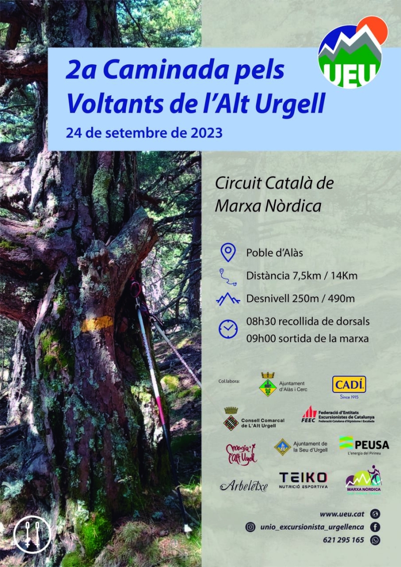 2A CAMINADA PELS VOLTANTS DE L'ALT URGELL - MARXA NÒRDICA - Inscriu-te