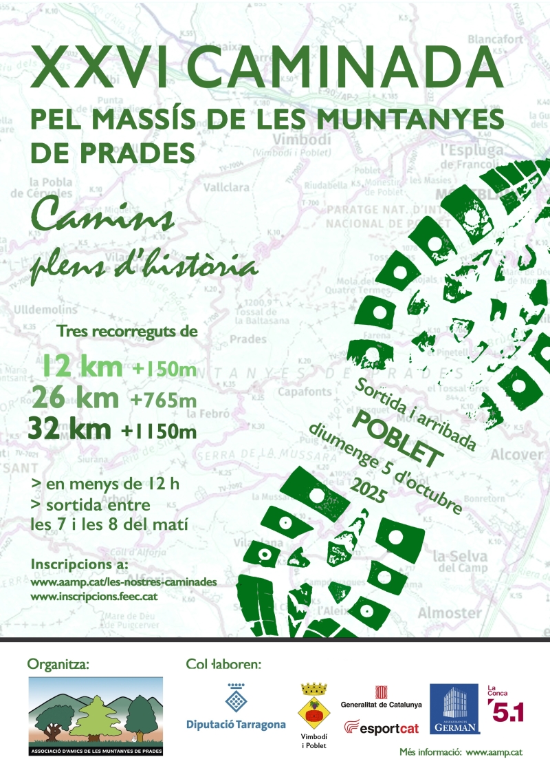 XXVI CAMINADA PEL MASSÍS DE LES MUNTANYES DE PRADES - Inscriu-te