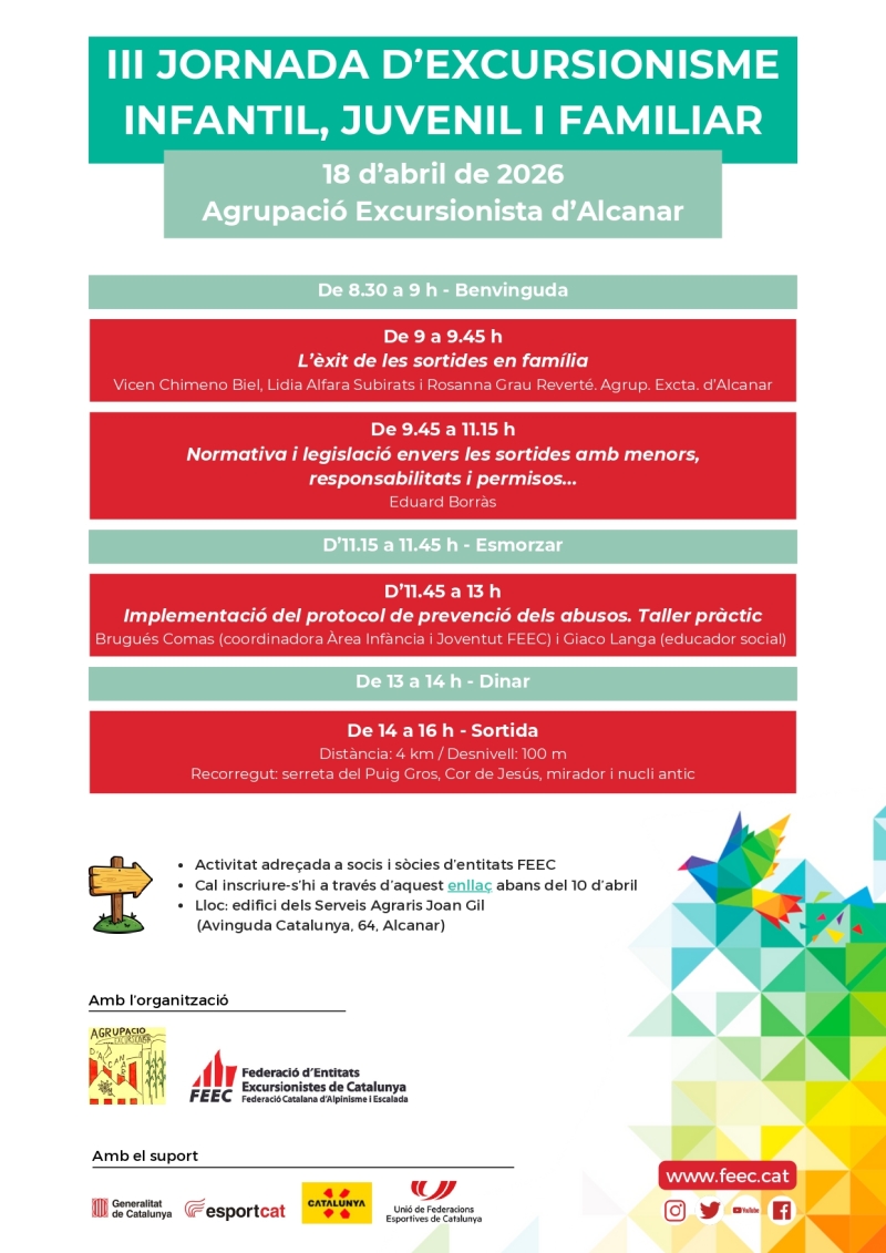 III JORNADA D’EXCURSIONISME INFANTIL, JUVENIL I FAMILIAR - Inscriu-te