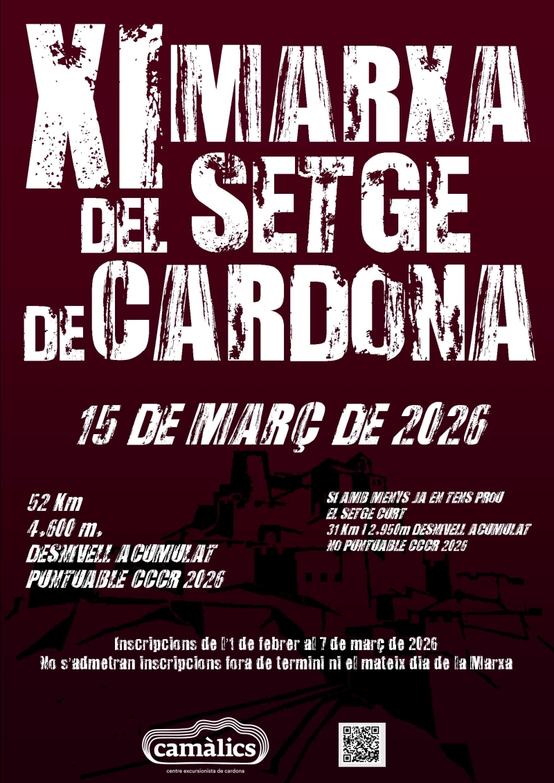 XI MARXA DEL SETGE DE CARDONA - Inscriu-te
