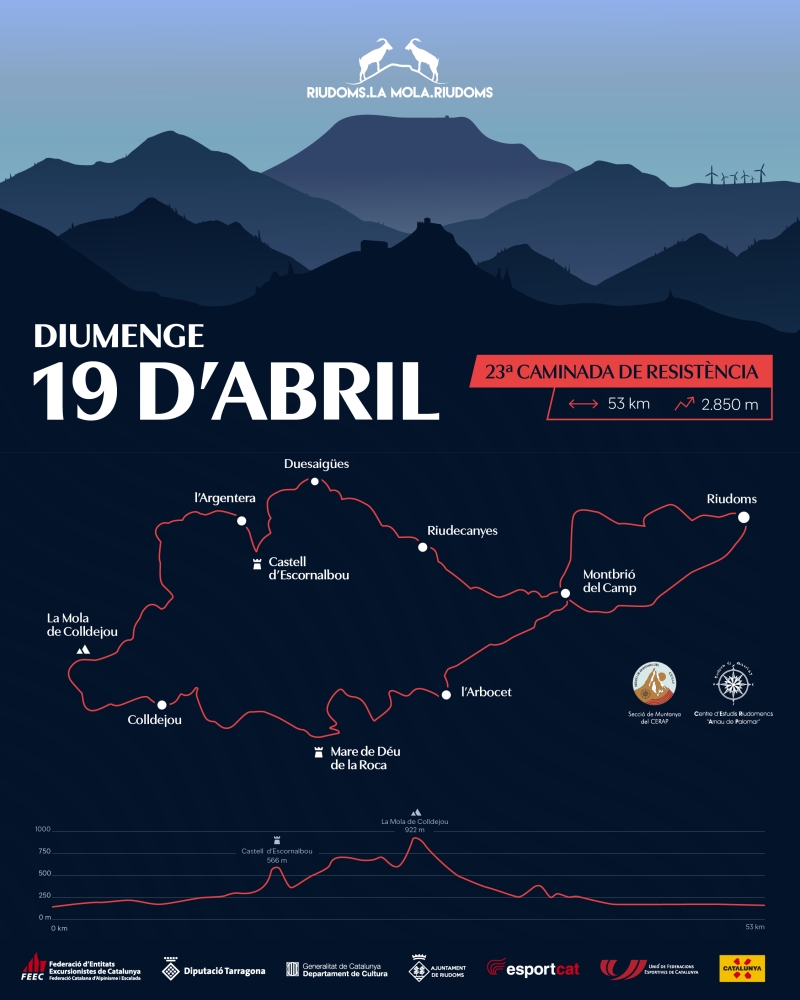 XXIII CAMINADA DE RESISTÈNCIA RIUDOMS - LA MOLA - RIUDOMS - Inscriu-te