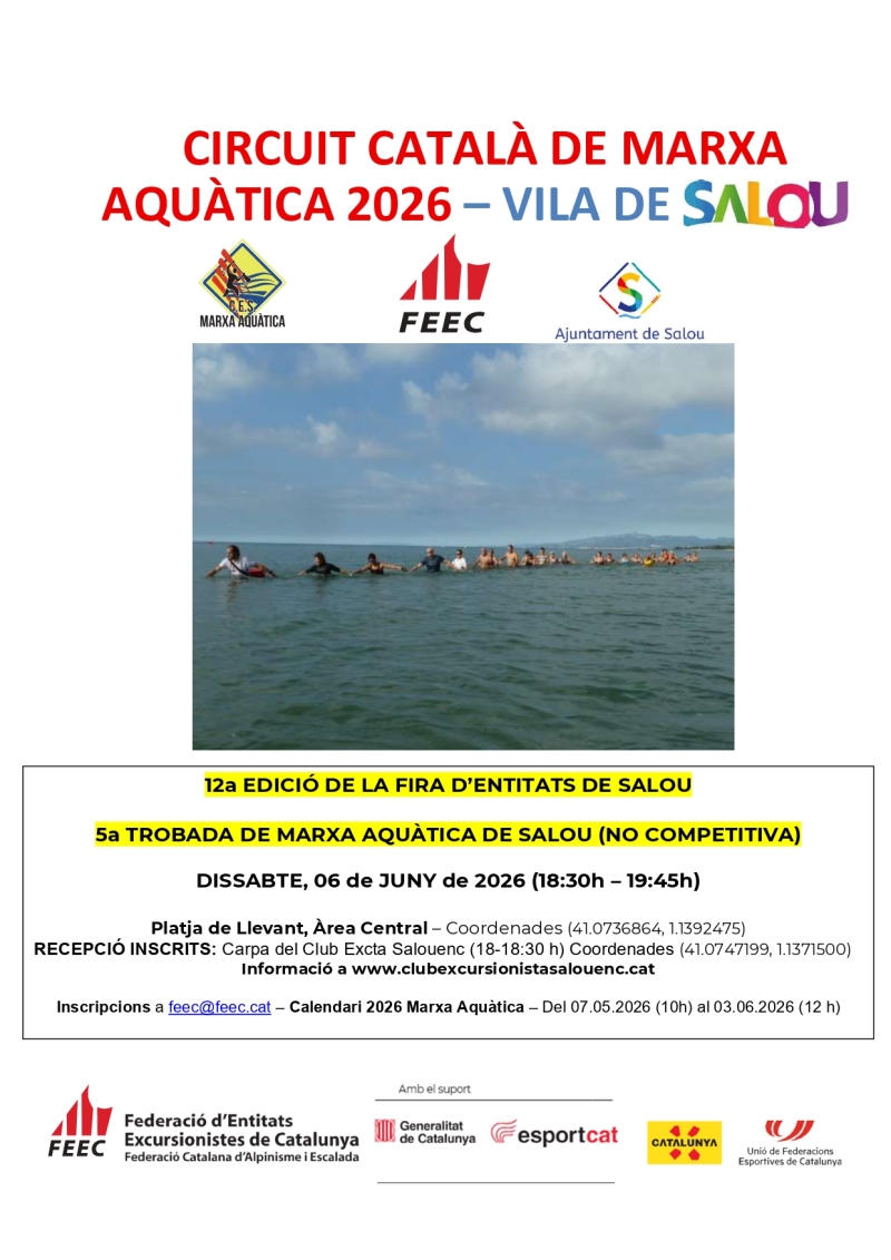 TROBADA DE MARXA AQUÀTICA A SALOU - Inscriu-te