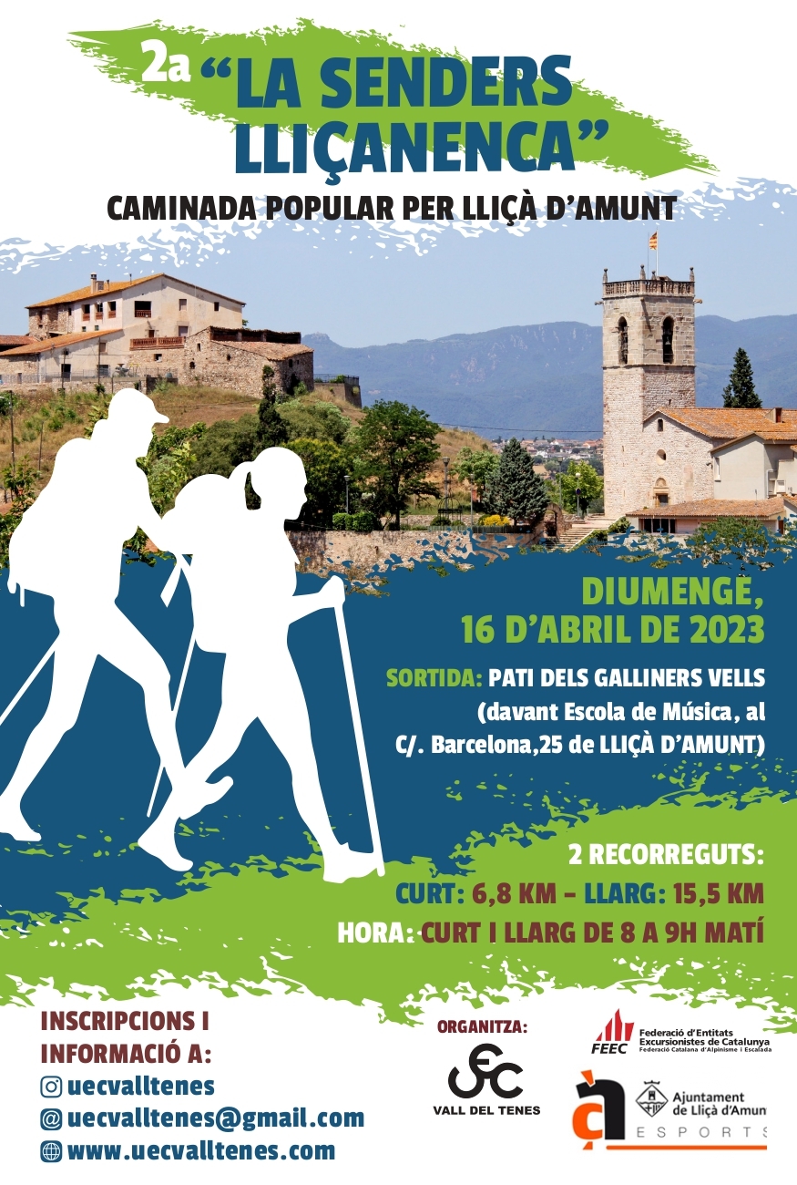 2A LA SENDERS LLIÇANENCA 2023 - Inscriu-te 2A LA SENDERS LLIÇANENCA 2023 - Inscriu-te